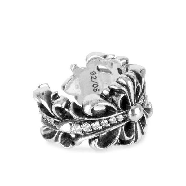 CHROME HEARTS DOUBLE FLORAL CROSS RING PAVE DIAMOND ϡġ֥롡ե륯...