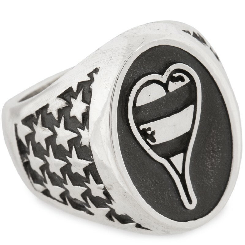 CHROME HEARTS PPO CAMEO STRIPED HEART RING ϡġPPO 