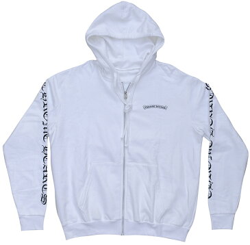 CHROME HEARTS MENS XL ZIP HOODIE クロムハーツ スウェットパーカー ロゴ ダガージッパー 白