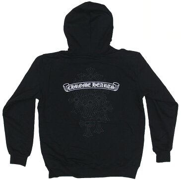 CHROME HEARTS HOODIE ZIP LINED CEMETERY CROSS W/SPIKE BOLO TIPS クロムハーツ スウェットパーカー 最新作 セメタリークロス スパイクボロチップ