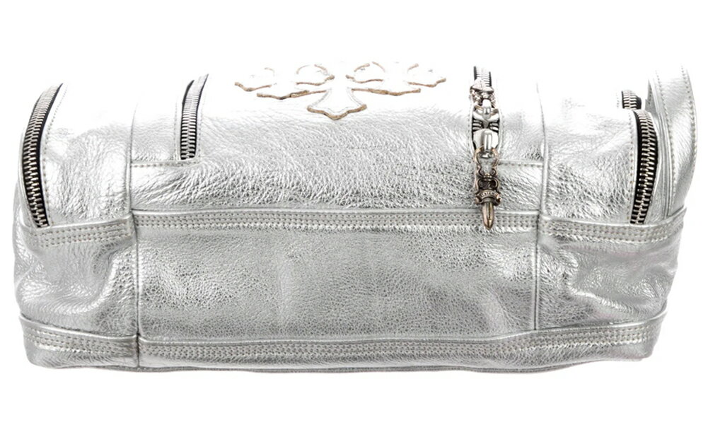 CHROME HEARTS DUFFLE BAG METALLIC SILVER LEATHER クロムハーツ　セカンドバッグ　DUFFLE　 メタリックシルバー　レザー　3セメタリークロス