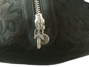 CHROME HEARTS DUFFLE WEEKENDER BAG クロムハーツ DUFFLE WEEKENDER バッグ ブラックレザー 3セメタリークロスパッチ
