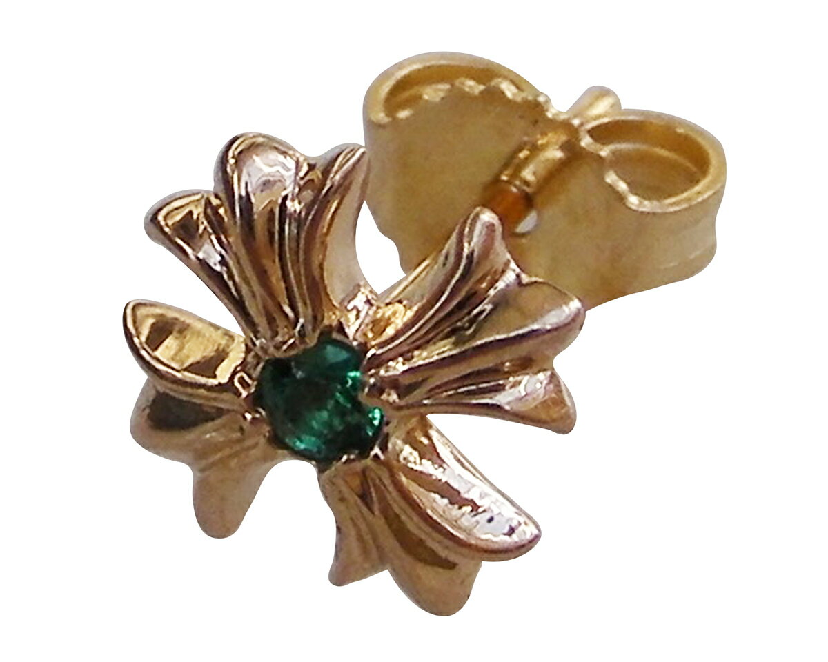 CHROME HEARTS #2 CH PLUS STUD EARRING 22K Emerald(SINGLE) クロムハーツ　#2 CHプラス　スタッズ　イヤリング（ピアス） 22K　エメラルド