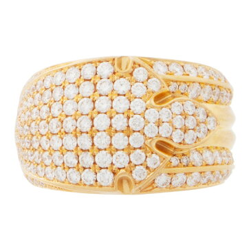 CHROME HEARTS FLERKNEE SNGL RING IN 22K DIAMOND PAVE クロムハーツ フレアニーリング 22金 パヴェダイヤ