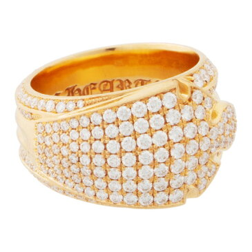 CHROME HEARTS FLERKNEE SNGL RING IN 22K DIAMOND PAVE クロムハーツ フレアニーリング 22金 パヴェダイヤ