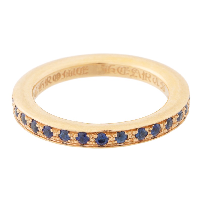 クロムハーツ 指輪 CHROME HEARTS TINY ETERNITY RING 22K BLUE SAPPHIRE クロムハーツ　タイニー　エタニティーリング　22金　ブルーサファイア　指輪