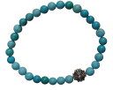 クロムハーツのブレスレット（レディース） CHROME HEARTS 6MM TURQUOISE BEADS & 1 SILVER BEADS BRACELETクロムハーツ ビーズブレスレット　ターコイズビーズ　シルバー