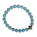 クロムハーツのブレスレット（レディース） CHROME HEARTS 8MM BLUE LARIMAR & 1 SILVER BEADS BRACELET 　クロムハーツ ビーズブレス　ブルー　ラリマー カットアウト　CHプラス