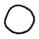 CHROME HEARTS BLACK 4MM BLACK TOURMALINE 1 SILVER BEADS BRACELET クロムハーツ ブラックビーズブレスレット シルバービーズ 4mm