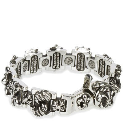 クロムハーツのブレスレット（レディース） CHROME HEARTS H LINK BRACELET BS FLEUR クロムハーツ　H リンク　ブレスレット CLIP CLOSURE BS フレア