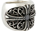 Chrome Hearts Classic Oval Ring W/Pave Black Diamondsクロムハーツ クラシックオーバルリング 20号【中古】