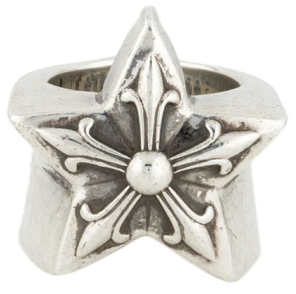 CHROME HEARTS CLASSIC SILVER OVAL STAR RING SIZE 15ϡġ饷åХ륹...