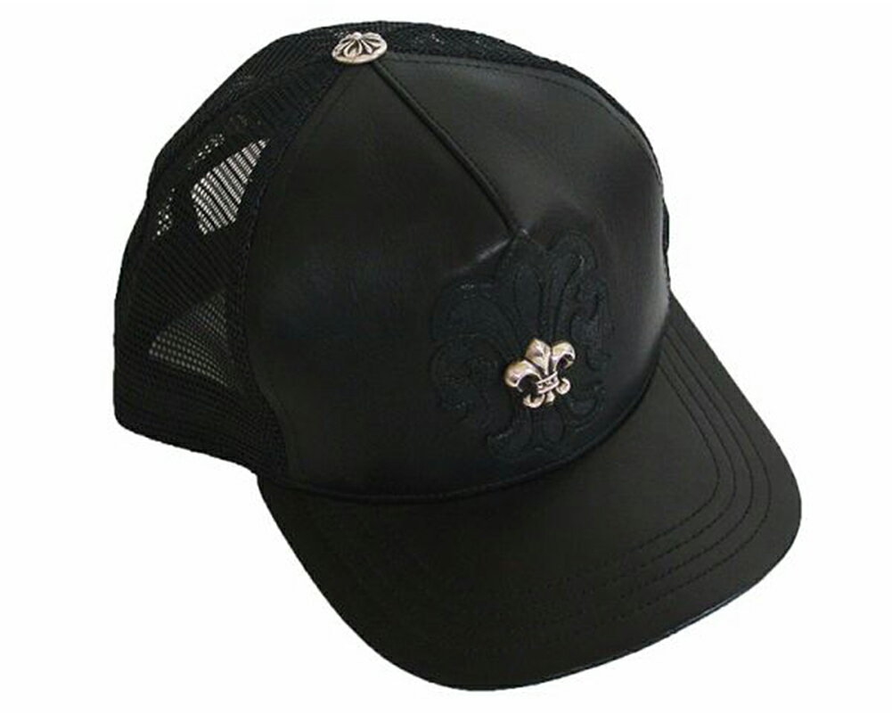 CHROME HEARTS TRUCKER CAP LEATHER FRONT BS FLEUR クロムハーツ　トラッカーキャップ レザーフロント BSフレア【中古】