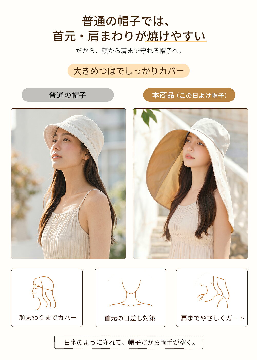 『★クーポンで最安1390円』帽子 レディース 日焼け防止 UVカット つば広 小顔効果 ...