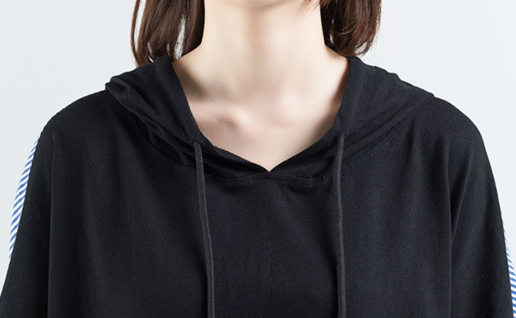 異素材 切替え チュニック 長袖 トップス パーカー シャツ フーディ プルオーバー ワンピース ゆったり 大きめ 長め丈 体型カバー 無地 ストライプ 可愛い フェミニン きれいめ 春 秋 冬 レディース 韓国ファッション