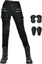 バイクパンツ レディース ライディングパンツ プロテクター付き ライダースパンツ ストレッチ 耐磨 バイクズボン 伸縮性に優れ バイクレディースパンツ ストレー...