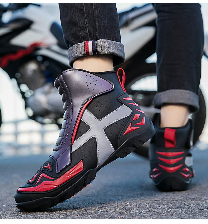 バイクシューズ メンズ オートバイ靴 バイクシューズ バイク用ブーツ メンズ ライディングシューズ ハイカット オートバイ靴 通気性 防水