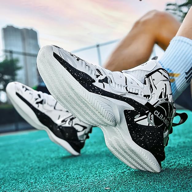 バスケットシューズ メンズ バッシュ ジュニア ハイカット スニーカー レディース バスケットボールシューズ 厚底 ウォーキングシューズ 幅広 履きやすい