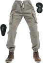 バイク用カーゴパンツ メンズライダースパンツ プロテクター ライディングパンツ 春夏秋冬 レーシングパンツ 耐摩ワークパンツ ジョガーパンツ 裾リブ