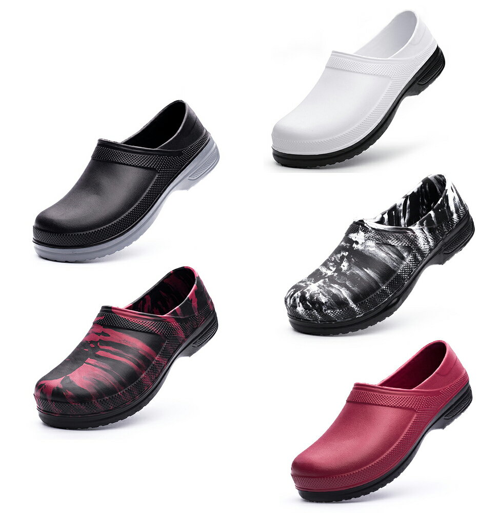 コックシューズ キッチンシューズ 作業靴 厨房靴 安全靴 中敷き付き EVA/PVC素材 超軽量 耐油 耐滑 防臭 疲れにくい 衝撃吸収 飲食店 厨房 男女兼用 22.5cm-29.5cm