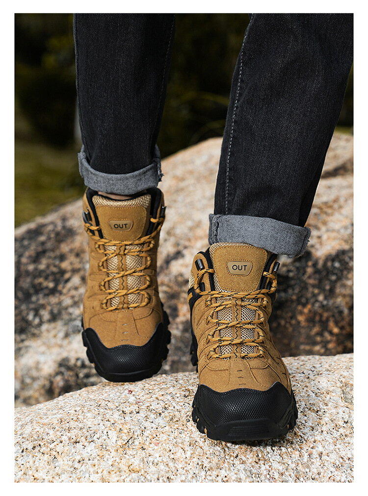 登山靴 ハイキングシューズ メンズ アウトドアシューズ キャンプシューズ 軽量 滑り止め 快適 通気性 ..