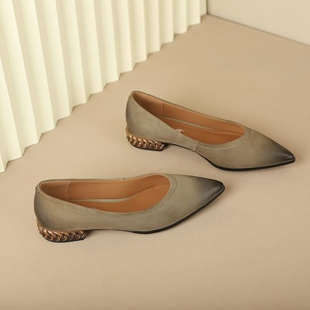 Rakuten - レディース パンプス ローヒール パール 靴の踵 安定感 ローヒール 女性 付き 歩きやすい ヒール 軽量 おしゃれ チャンキーヒール 22.5cm-25.0cm