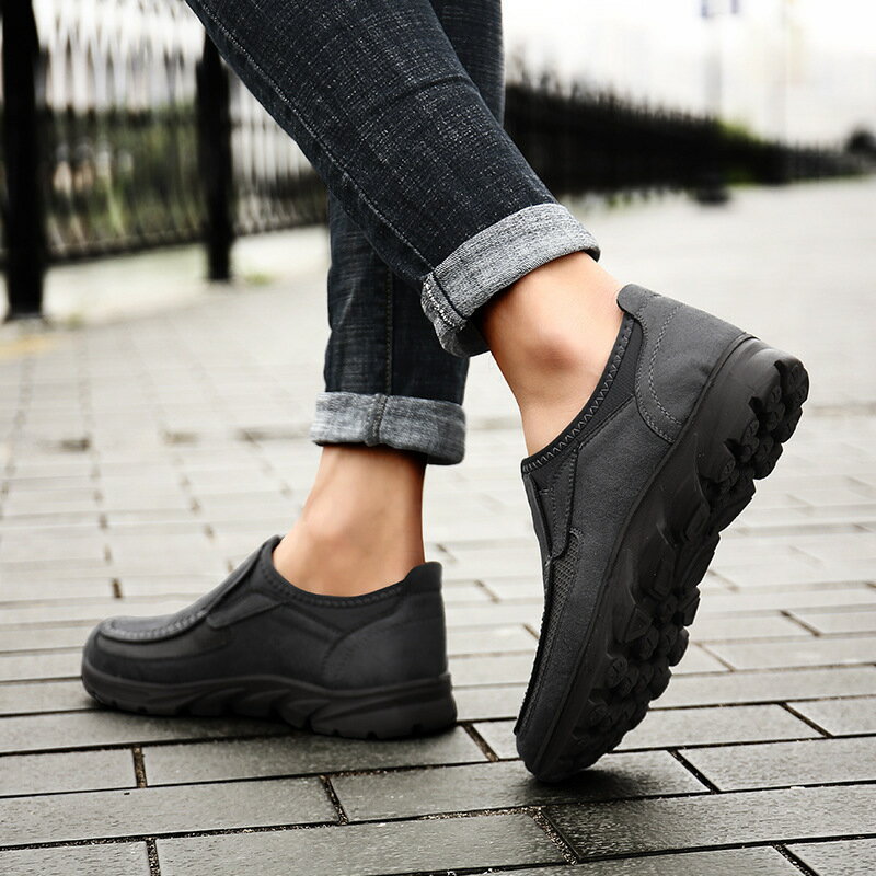 ウォーキングシューズ メンズ ローファー スリッポン ハイキング クライミング トレッキング アウトドア カジュアル 軽量 通気 幅広 3色 24.5cm-29.0cm