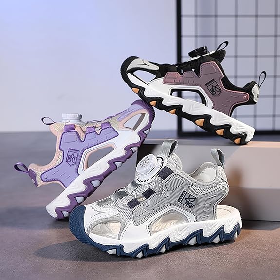 Shoes - サンダル キッズ 男の子 女の子 スポーツサンダル ビーチサンダル 子供 つま先保護 BOA ダイヤル式 軽量 滑り止め おしゃれ 水陸両用 春夏秋 アウトドア 歩き やすい 履きやす 18.0cm-24.5cm