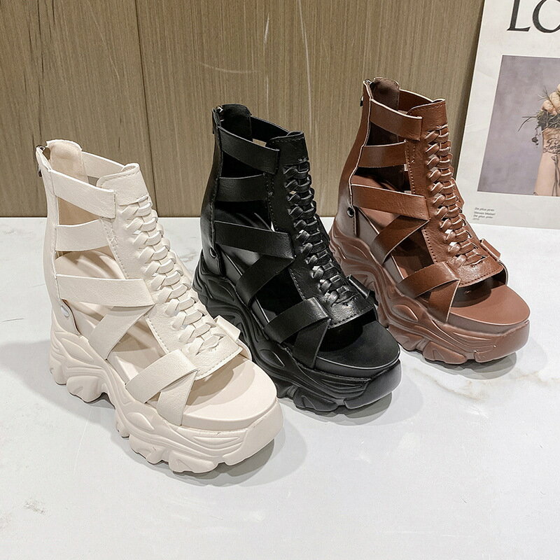 乐天商城 - ウェッジサンダル 10CM厚底 スポーツサンダル レディース 歩きやすい 美脚 ウォーキング オフィス 滑り止め 疲れない おしゃれ 22.0cm-24.5cm