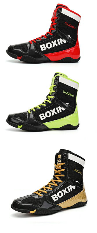 ボクシングシューズ ボクシング トレーニングシューズ メンズ ハイトップ レーストレーニング 通気性 軽量 滑り止め 足首ガード ジム 重量挙げ MMA靴 男女...