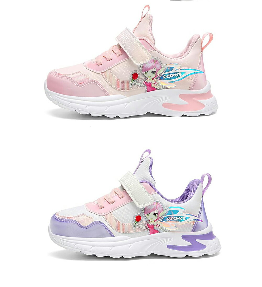 キッズ スニーカー 女の子 幅広マジックベルトキッズシューズ運動靴 ジュニア スポーツシューズ 滑り止め かわいい ガールズシューズ 通学 軽量 抗菌 防臭 カジュアル スクール 通学靴 17.0cm-24.0cm