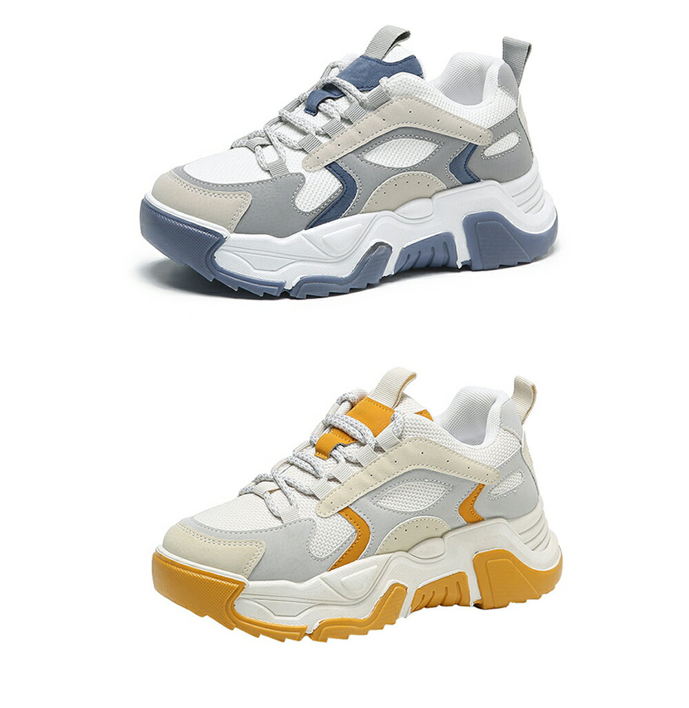 スニーカー レディース 厚底 運動靴 レディース ダッドスニーカー レディース靴 歩いても疲れないスニーカー 美脚 軽量 人気 通勤 通学 22.5cm-25.0cm