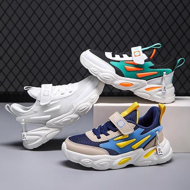 Rakuten - スニーカー ジュニア バスケットシューズ キッズ バッシュ 男の子ハイカット スニーカー 女の子 ランニングシューズ 子供靴 アウトドア 運動靴 通学靴 軽量 防滑 通気 日常着用 17.5cm-25.5cm
