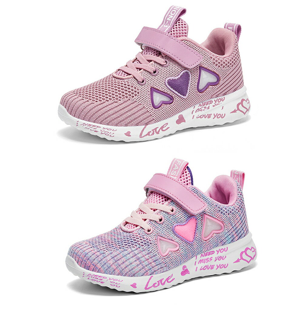 Sneakers - スニーカー キッズ 女の子 スポーツシューズ 運動靴 軽量 通気 子供靴 カジュアルシューズ 柔軟 滑り止め 17.0cm-24.5cm