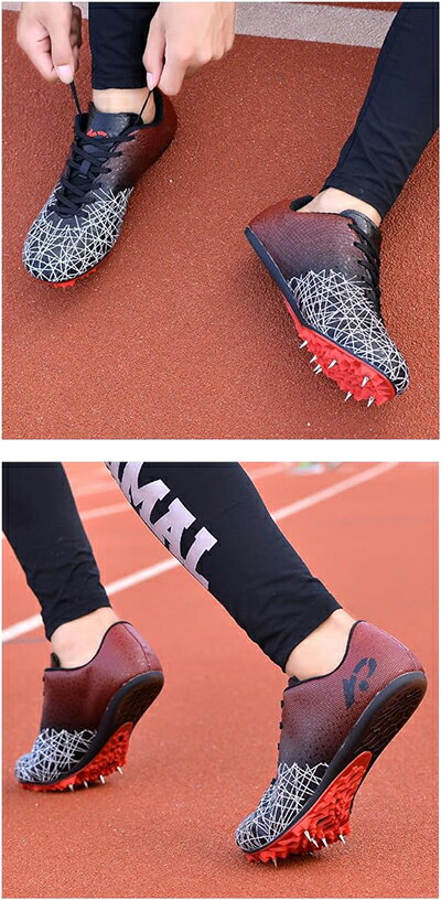 陸上スパイク運動競技推奨種目:中距離400m~800m 長距離1500m~3000m 陸上トレーニングシューズ 陸上競技用シューズ 学生 初心者 練習 土兼用 3e 走り幅跳び 跳躍 幅広 軽量 メンズ ジュニア レディース 男女兼用 23.0cm-27.5cm 2