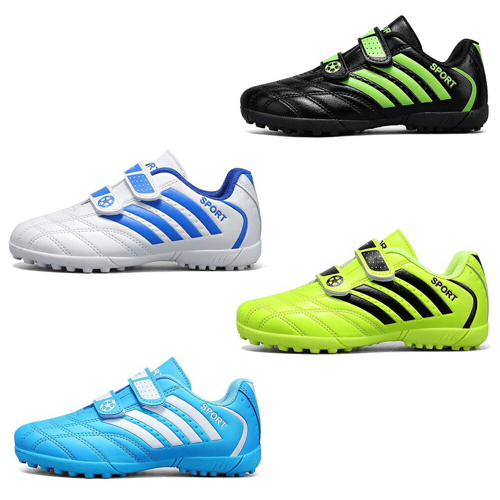 Kids' Soccer Training Shoes, Boys' Soccer Shoes, Futsal Shoes, Junior Soccer Training Shoes, Velcro Closure, Easy to Wear, Fashionable, Non-Slip, Boys and Girls, Sizes 18.0cm-24.0cm