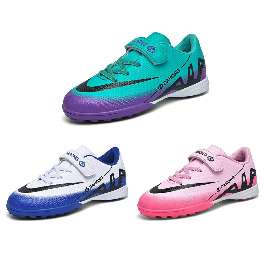 Training Shoes - サッカーシューズ キッズ ジュニア サッカー トレーニングシューズ フットサルシューズ キッズ 室内 男の子 女の子 kids football shoes マジックテープ式 滑り止め 履きやすい 軽量 ファッション 19.5cm-24.5cm