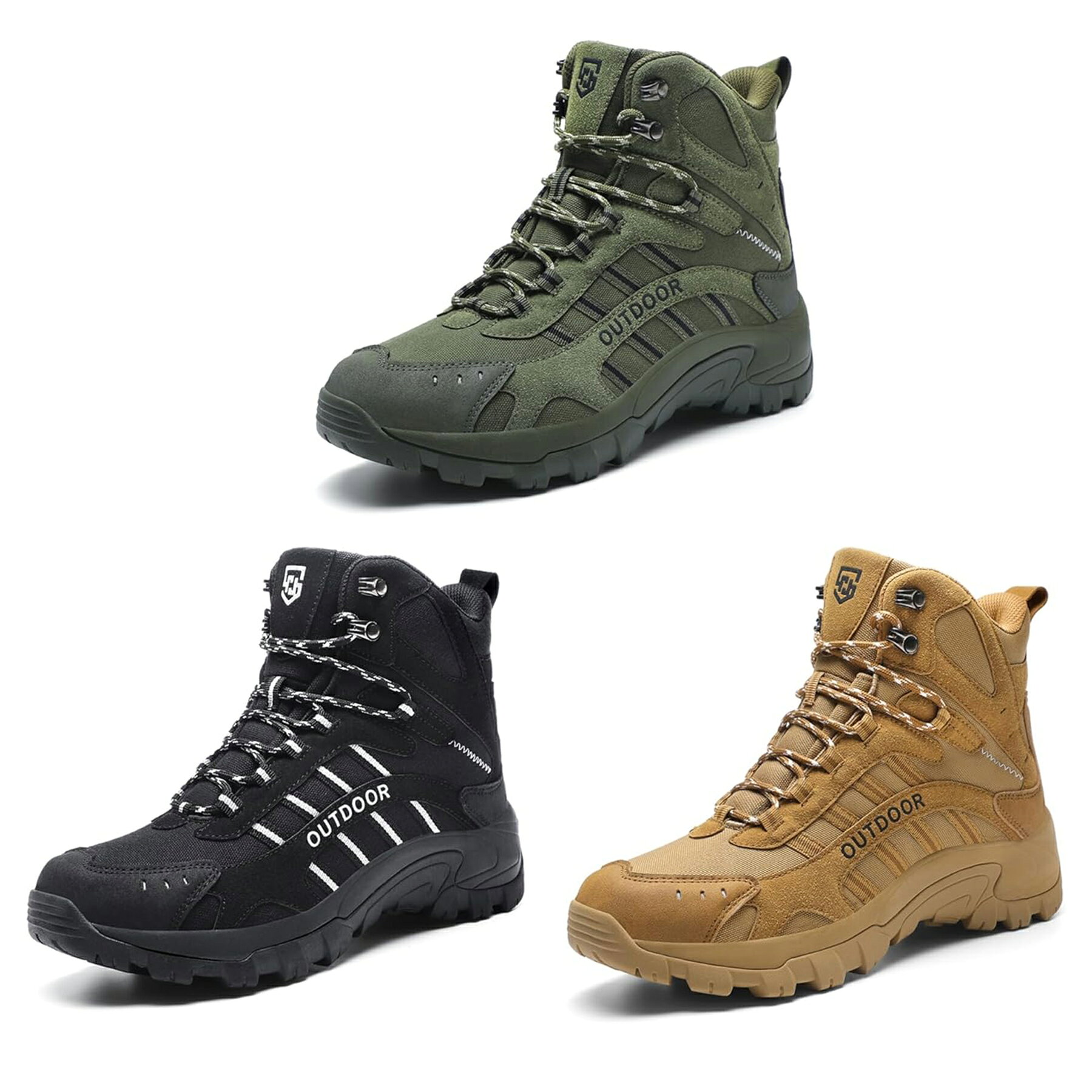 トレッキングシューズ メンズ ハイキングシューズ アウトドア 登山 靴 キャンプ 山登り ハイキングシューズ アウトドアシューズ ミドルカット ハイカット おしゃれ 初心者 軽量 遠足 ハイキング 運動靴 24.5cm-29.0cm 歩行時の滑りを防止するグリップ力が抜群のアウトソール。凹凸でしっかり地面をキャッチし、摩擦によって滑りを防止 【鞋面と鞋底の素材】選ばれた牛皮のフリースが鞋面を構成し、耐摩耗性の高いゴム鞋底を組み合わせ、質感と耐久性を両立させます。【防水透気性と脚尖保護】シューズのアッパーは合成レザー技術を融合し、優れた防水透湿性を実現し、外界からの水分侵入を効果的に遮断し、同時に内部の空気流通を維持し、悶熱感を軽減します。脚尖エリアは特別に保護強化のデザインを施し、厚みのあるゴムのシューズヘッドと組み合わせ、両足に堅牢なバリアを提供し、予期せぬ傷害を防ぎます。【軽量スリップ防止デザイン】本製品は高品質の素材を用い、細工を凝らして製作され、従来のウォーキングシューズに比べてより軽量で便利です。鞋底には高効率のスリップ防止ゴム素材を装備し、深い溝模様のデザインを添え、著しく抓着力と安定性を向上し、様々な地形でも安定した歩行を可能にし、歩行の安全性と快適性を高めます。【耐摩耗性とショックアブソーバー性能】鞋底は特殊なスリップ防止ゴムを使用し、深い溝模様のデザインを組み合わせ、耐摩耗性を高めるとともに、歩行の毎一?で安定したサポートと優れた緩衝効果を提供します。インソールのデザインは快適さとショックアブソーバー機能を両立させ、歩行時の衝撃を効果的に吸収し、両足を疲労によるダメージから守ります。【多機能アウトドアブーツ】本製品はスリップ防止と防水性を両立したハイカットブーツで、幅広い適用範囲を有します。アウトドアの探検活動、例えば登山、ハイキング、キャンプなどのシーンに適していますが、日常のレジャー、ジョギング、ウォーキング、旅行、通勤などの多様なニーズにも対応でき、日常の着用にも適した選択肢です。 5