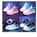 ローラーシューズ 2輪式 前輪取り外し可能 後輪ワンボタン収納式 LED光る ローラースケート 人気 メッシュ 回転式紐ボダン 子供 大人 男女兼用