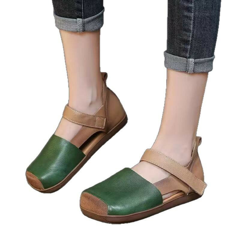 樂天商城 - サンダル レトロなオープントゥ ストラップ オフィスサンダル 軽量　歩きやすい 柔らかく足にフィット 幅広甲型 滑り止め溝底 通勤/旅行兼用 美脚 カジュアル 22.5cm-25.0cm