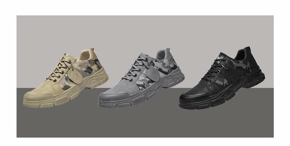 ハイキングシューズ トレッキング靴 レースアップ メンズ トレッキングシューズ トアウトドア キャンプシューズ ハイキング カモフラージュ 遠足 防水 軽量 3color 24.5cm-27.0cm