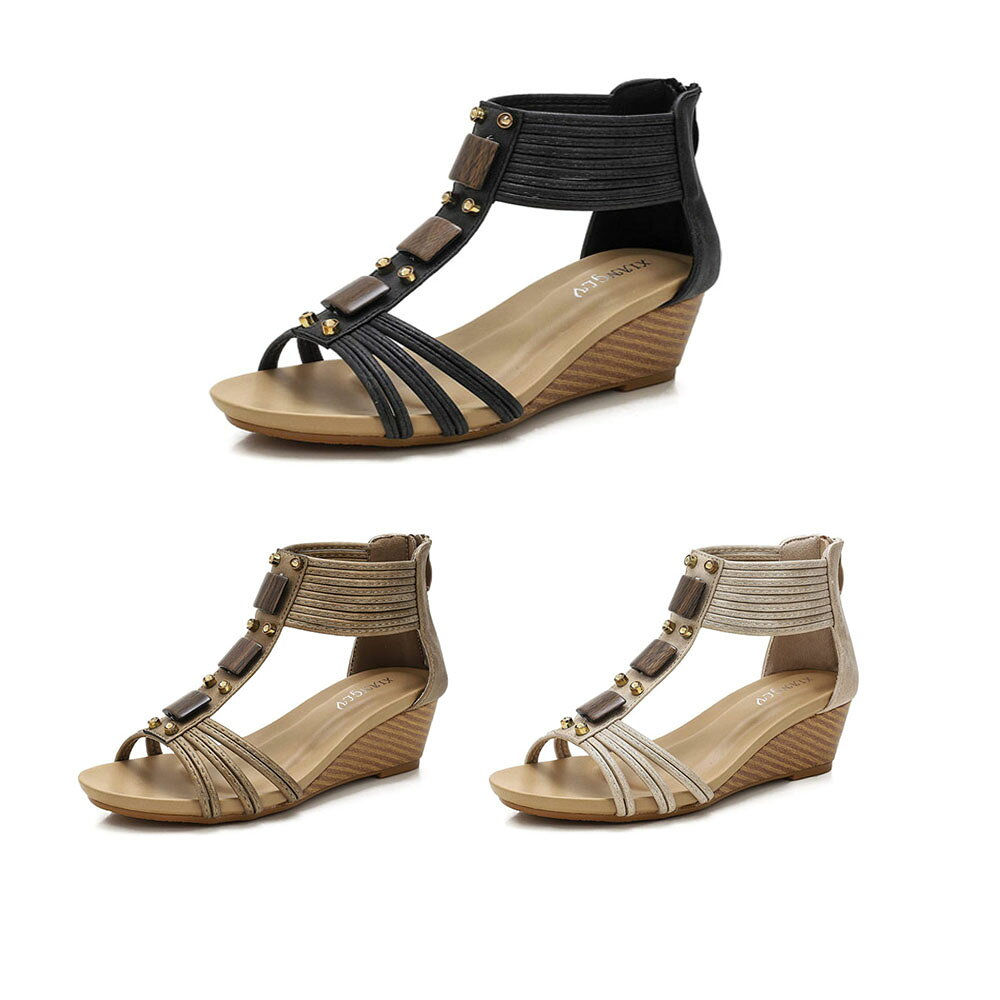 サンダル レディース サンダル ウェッジサンダル ボヘミアンスタイル ぺたんこ 大きいサイズ 袴用 夏 おしゃれ 柔らかく快適 厚底 滑り止め 歩きやすい 楽チン 3color 23.0cm-26.0cm