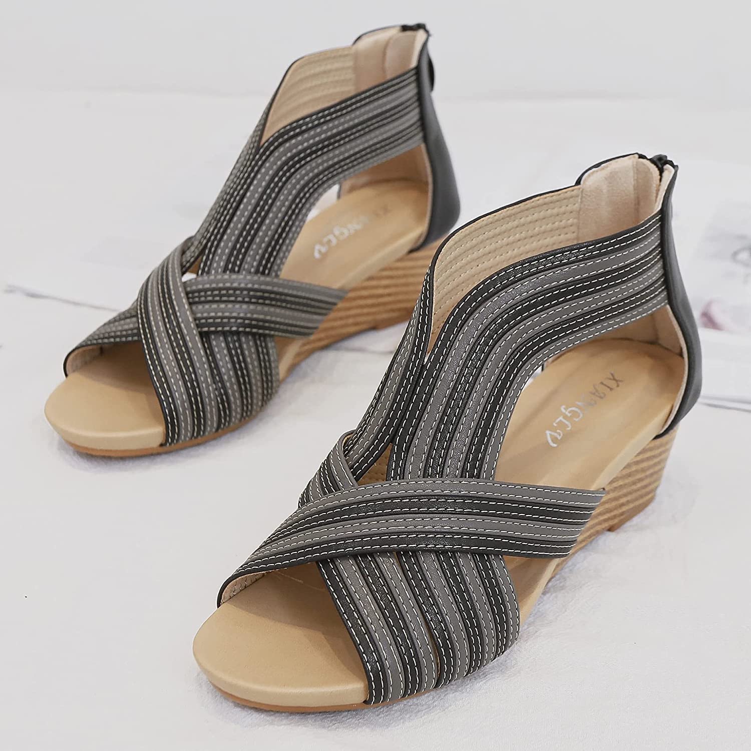 サンダル レディース ビーチサンダル ウェッジサンダル ボヘミアンスタイル ぺたんこ 袴用 夏 おしゃれ 柔らかく快適 厚底 滑り止め 歩きやすい 楽チン 3color 23.0cm-26.0cm