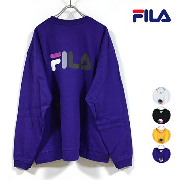 FILA フィラ ビッグシルエット 長袖 Tシャツ 9938 メンズ 【 送料無料 】 プリント 刺繍 オーバーサイズ ビッグtシャツ ロンt クルーネック スポーツ ストリート系 ブランド ファッション カジュアル 白 ホワイト 黒 ブラック イエロー パープル M L XL 2XL