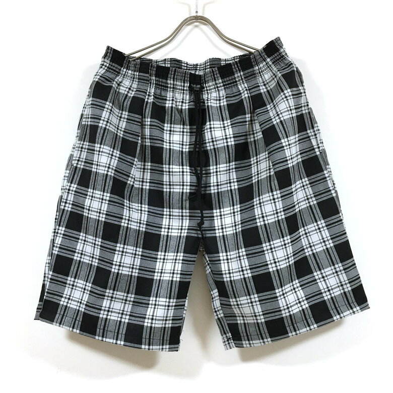 チェック シェフ ショーツ メンズ 【 送料無料 】 コットン 総柄 シェフパンツ ハーフ ショート ジョブパンツ クック コック イージーパンツ ストリート系 スケーター ワーク 作業着 部屋着 タウン ルームウェア ファッション 黒 ブラック ベージュ M L XL