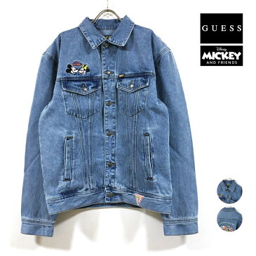 GUESS ゲス × Mickey & Friends Collection ミッキー ＆ フレンズ コラボ Denim Jacket デニムジャケット 長袖 メンズ 【 送料無料 】 限定コレクション disney ディズニー コラボレーション gジャン アウター ライトブルー S M L XL