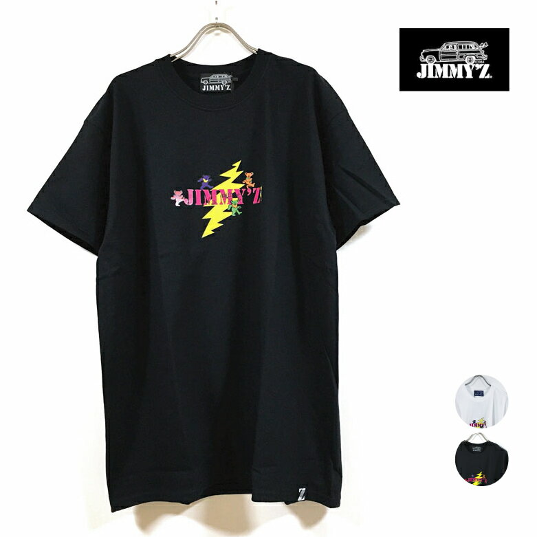 【 アウトレット 】 JIMMYZ ジミーズ BEAR Tシャツ 半袖 2102 メンズ 【 送料無料 】 jimmy 039 z ロゴ プリント tshirt ショートスリーブ トップス ストリート系 サーフ スケートボード スケーター ファッション 白 ホワイト 黒 ブラック M L XL