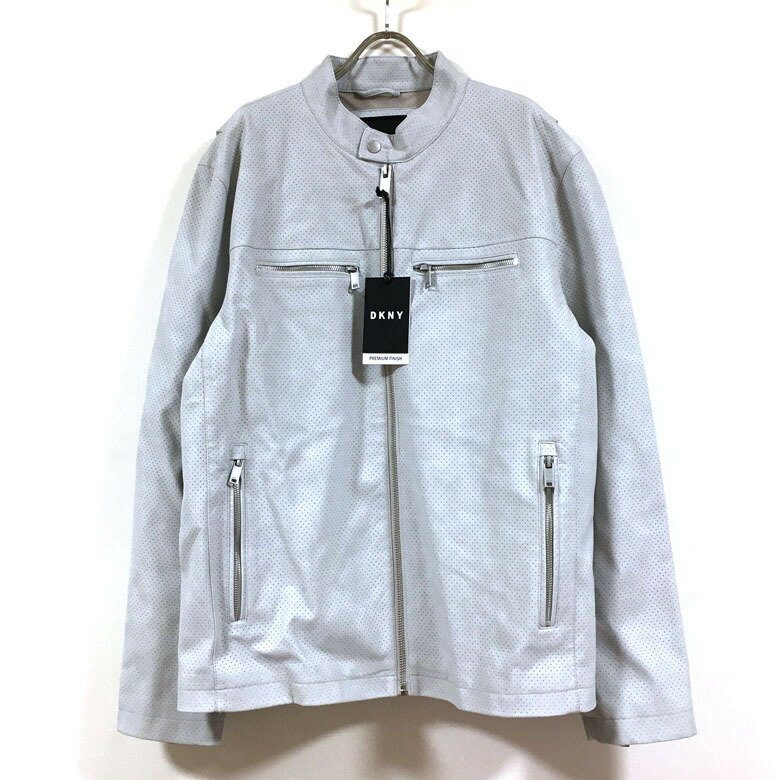 DKNY ダナ キャラン ニューヨーク PERFORATED FAUX LEATHER RACER JACKET シングル ライダース ジャケット 長袖 DX1MU464 メンズ 【 送料無料 】 Donna Karan New York ダナキャランニューヨーク アウター ブルゾン アメカジ モード ストリート系 ファッション ブランド