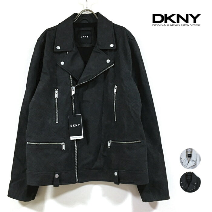 DKNY ダナ キャラン ニューヨーク PERFORATED FAUX LEATHER ASYMMETRICAL MOTORCYCLE JACKET ダブル ライダース ジャケット 長袖 DX1MU957 メンズ 【 送料無料 】 donnakarannewyork ダナキャランニューヨーク アウター アメカジ モード ストリート系 ファッション ブランド