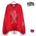 BILLIONAIRE BOYS CLUB ビリオネア ボーイズ クラブ BB ASTRONAUT CREW スウェット 長袖 メンズ 【 送料無料 】 BBC フロント刺繍 クルーネック ロング トレーナー ストリート系 ブランド ヒップホップ hiphop スケーター ファッション 赤 レッド USサイズ